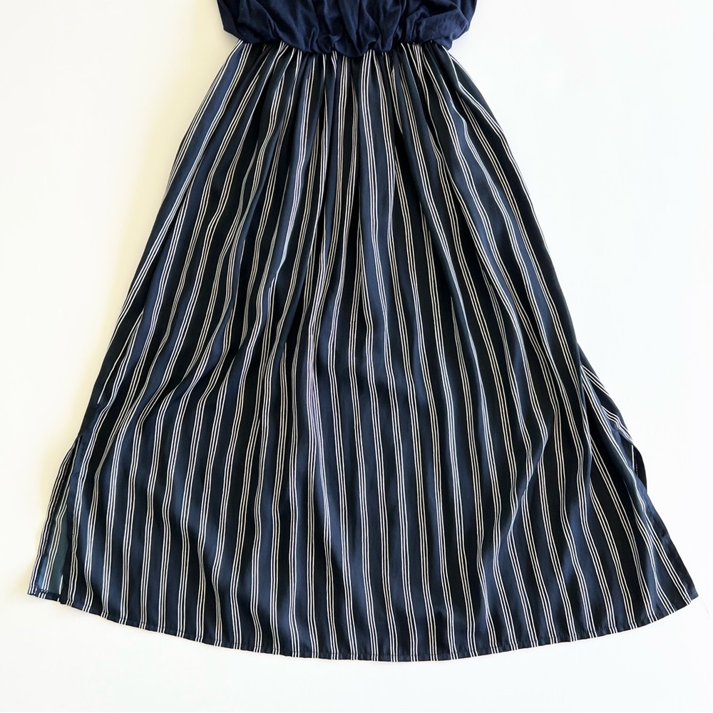 Loft Outlet Blue and White Striped Dress, Extra Extra Small Petite - Picture 2 of 9